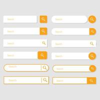 Search bar concept design template. navigation form set for ui and web site. vector