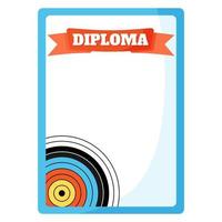 Winner Diploma or charter. Archery sport equipment. Summer games. vector