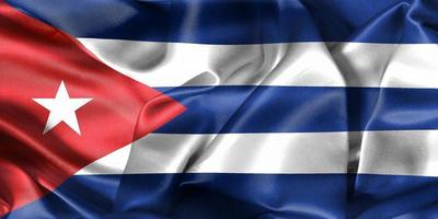 bandera de cuba - bandera de tela que agita realista foto