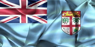 Fiji flag - realistic waving fabric flag photo