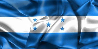 Ilustración 3d de una bandera de honduras - bandera de tela ondeante realista foto