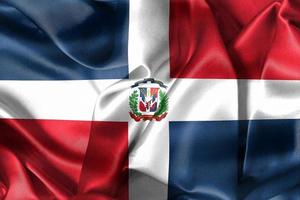 Dominican Republic flag - realistic waving fabric flag photo