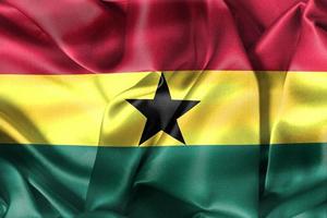 Ghana flag - realistic waving fabric flag photo