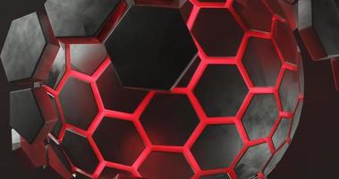 Abstract background using red black hexagon shape pattern like a honeycomb, there is space on the left, 3d rendering and 4K size, photo