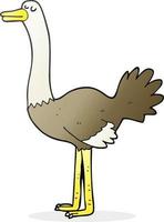 doodle character cartoon ostrich vector