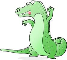 doodle character cartoon crocodile vector