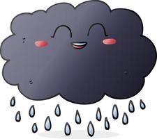 doodle character cartoon raincloud vector