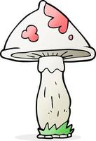 doodle character cartoon mushroom vector