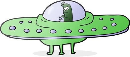 doodle character cartoon ufo vector