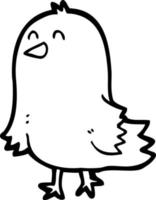 line drawing cartoon bird vector