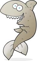 doodle character cartoon shark vector