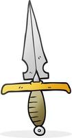 doodle character cartoon dagger vector