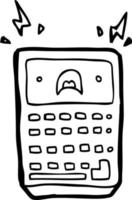 line drawing cartoon calculator vector