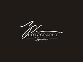 Letter ZX Signature Logo Template Vector