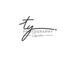 vector de plantilla de logotipo de firma de letra ty