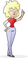 doodle character cartoon woman vector