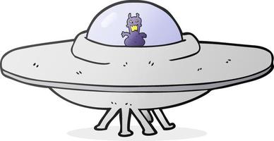 doodle character cartoon UFO vector