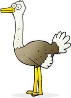 doodle character cartoon ostrich vector