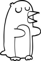 line drawing cartoon penguin vector