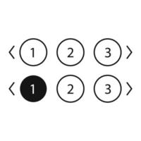 Pagination bars set. Collection buttons for site navigation. Interface elements for menu and box with arrows. Round and square slide controls. Internet panel for search webpages in black style vector