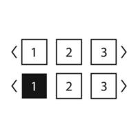 Pagination bars set. Collection buttons for site navigation. Interface elements for menu and box with arrows. Round and square slide controls. Internet panel for search webpages in black style vector