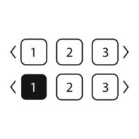 Pagination bars set. Collection buttons for site navigation. Interface elements for menu and box with arrows. Round and square slide controls. Internet panel for search webpages in black style vector