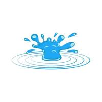 Cartoon blue dripping water drop and liquid icon. Shape water is splashing, flowing and water droplet. Clean and fresh aqua and wet bubble. Flowing dew vector illustration