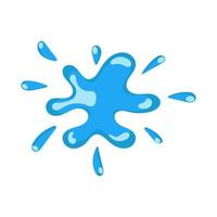 Cartoon blue dripping water drop and liquid icon. Shape water is splashing, flowing and water droplet. Clean and fresh aqua and wet bubble. Flowing dew vector illustration