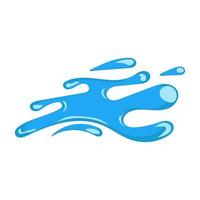 Cartoon blue dripping water drop and liquid icon. Shape water is splashing, flowing and water droplet. Clean and fresh aqua and wet bubble. Flowing dew vector illustration