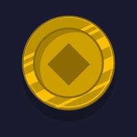 Game achievement badge or rank icon cartoon. Gold award or medal reward. Level up coin with star and element for ui asset. Trophy symbol vector illustration