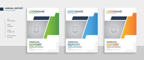 Professional business annual report flyer design with book cover template layout vector