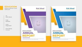 Annual report education flyer or book cover template design vector