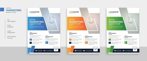 Multipurpose digital marketing agency flyer template design vector