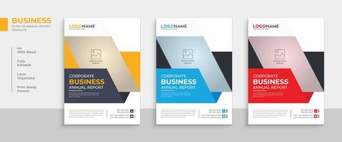 Corporate business flyer or annual report template design vector