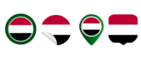 Yemen flag flat icon symbol illustration png