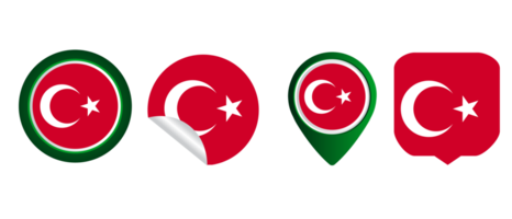 türkei flagge flache symbol symbol illustration png