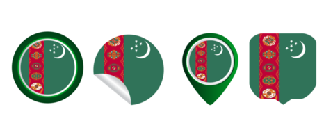 illustration du symbole de l'icône plate du drapeau du turkménistan png