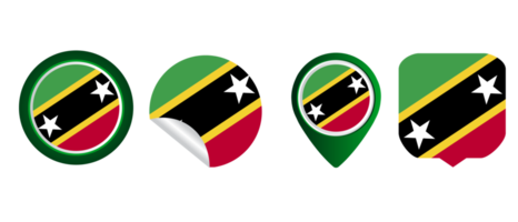 Saint Kitts and Nevis flag flat icon symbol illustration png