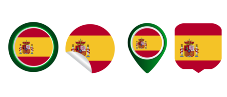 Spagna bandiera piatto icona simbolo illustrazione png