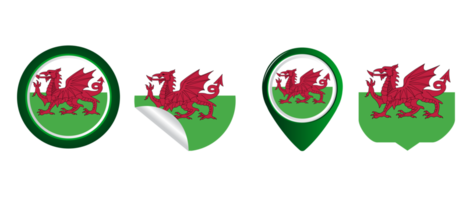 ilustração de símbolo de ícone plano de bandeira de gales png