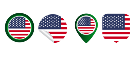 ilustración de símbolo de icono plano de bandera de estados unidos de américa png
