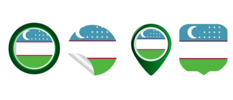 Oezbekistan vlag vlak icoon symbool illustratie png