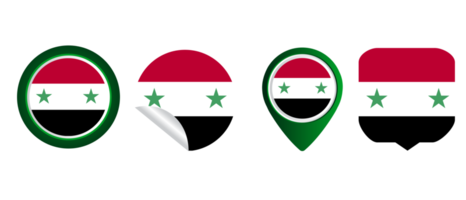 siria bandera plana icono símbolo ilustración png