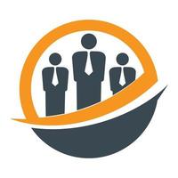 Minimal teamwork logo design. Leadership logo template. vector