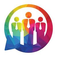 People chat logo design. Team meeting logo template. vector