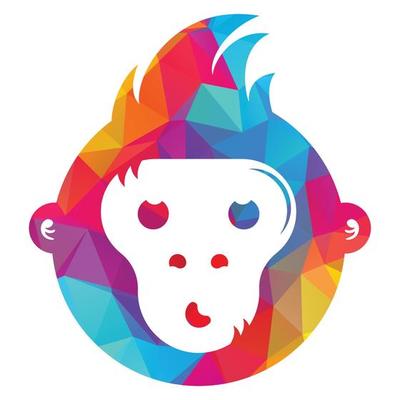 Monkey vector logo design.