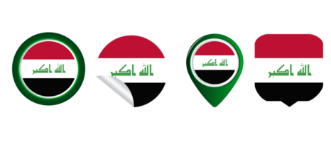 irak flagga platt ikon symbol illustration png