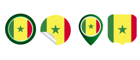 ilustração de símbolo de ícone plano de bandeira senegal png