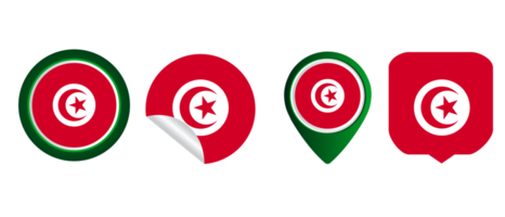 Tunisia flag flat icon symbol illustration png