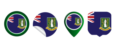 îles vierges uk drapeau plat icône symbole illustration png